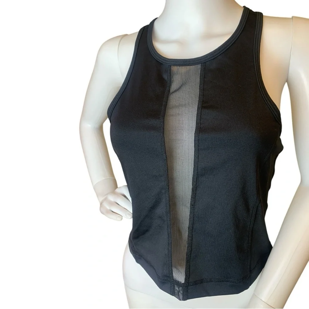 Z by Zella Black Mesh Panel Tank Top Size Large - Picture 5 of 10